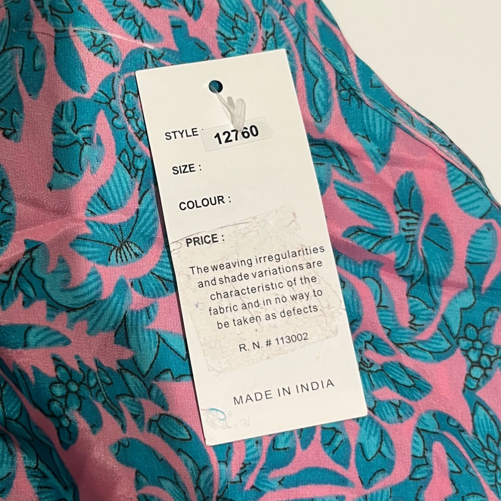 NWT India Boutique Pink and Blue Leaf Print Set - Picture 5 of 12